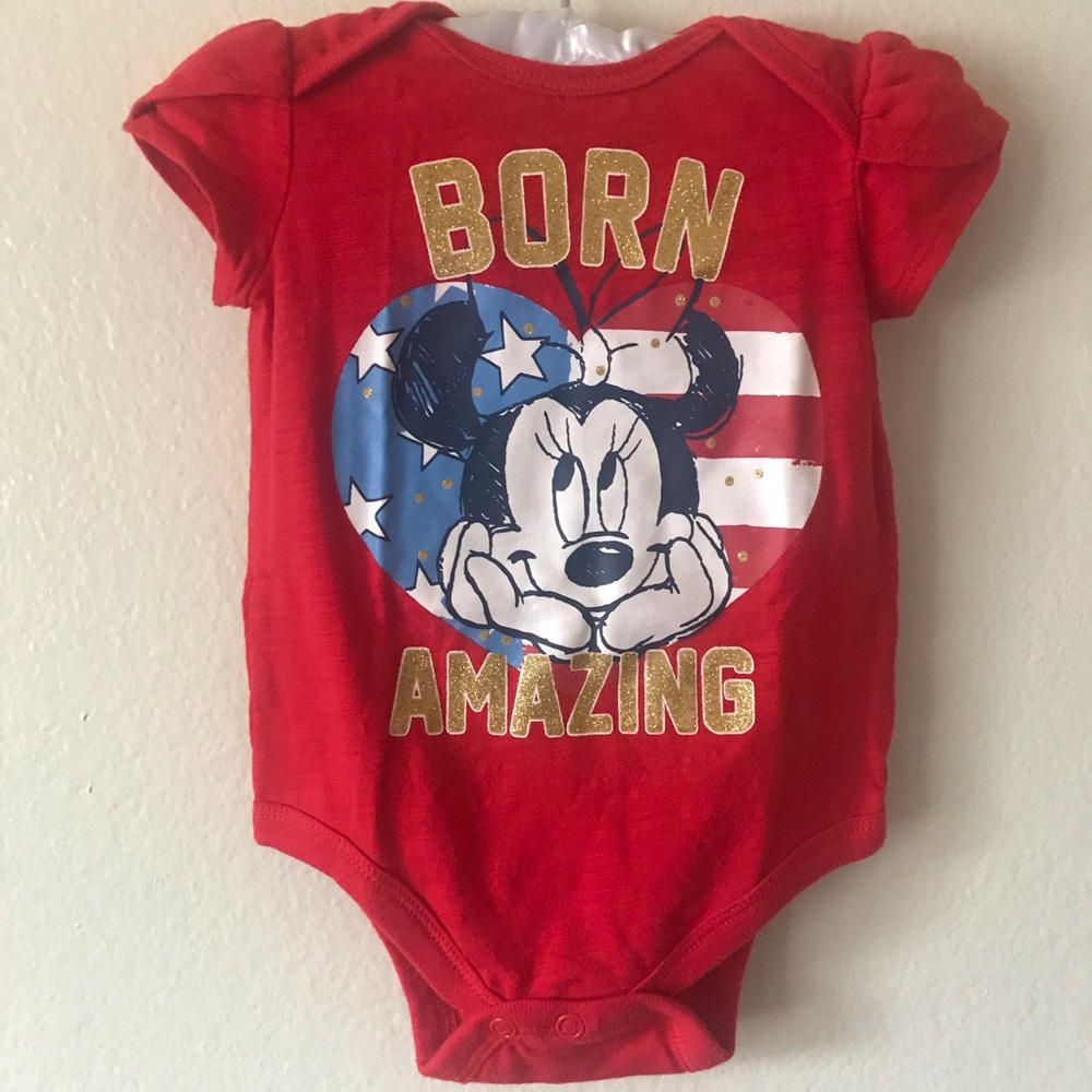 3/$25 Minnie Mouse Americana Onesie 3/6m